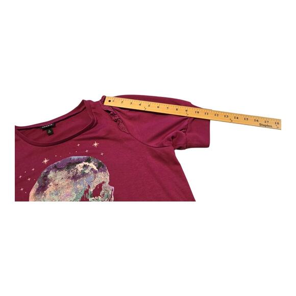 Torrid Womens Galaxy Skull Print Grunge Top Size Large Pink Alternative Goth - Picture 9 of 10